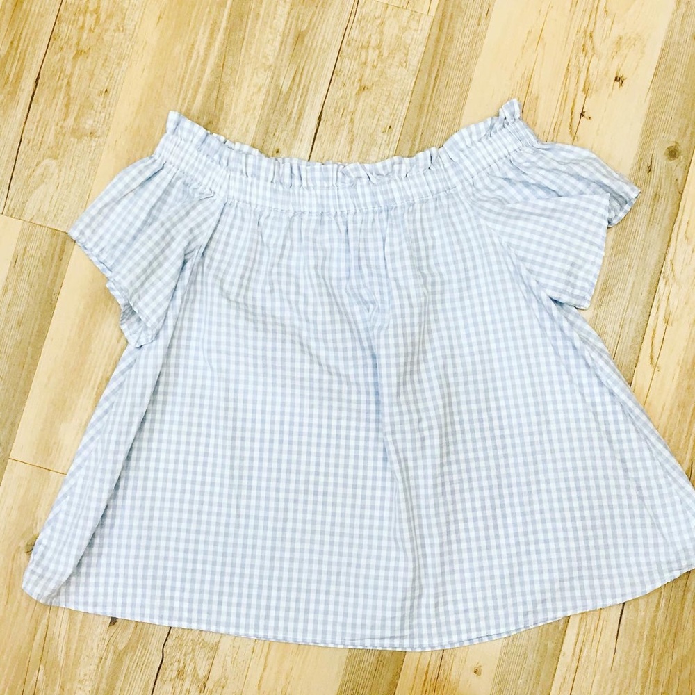 - Haley Hound off shoulder Gingham top sz small - Picture 7 of 7